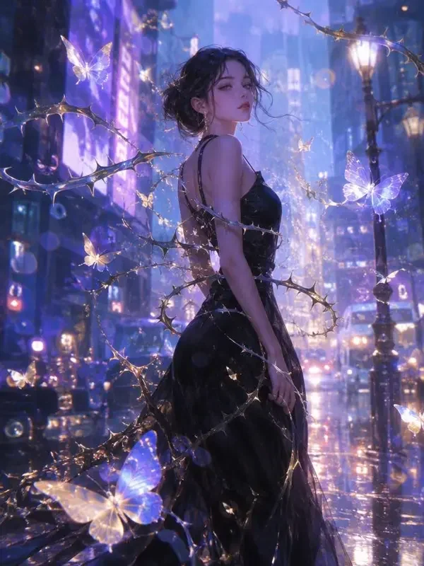免费AI看片《荆棘女王复仇记》封面，都市悬疑复仇的冷艳氛围