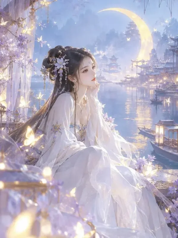 免费AI看片《蝴蝶吻过月牙湾》封面，化蝶仙子与月牙湾的梦幻画面