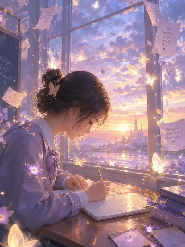 免费AI看片《你的名字藏我心上》封面，少年暗恋的青春唯美插画